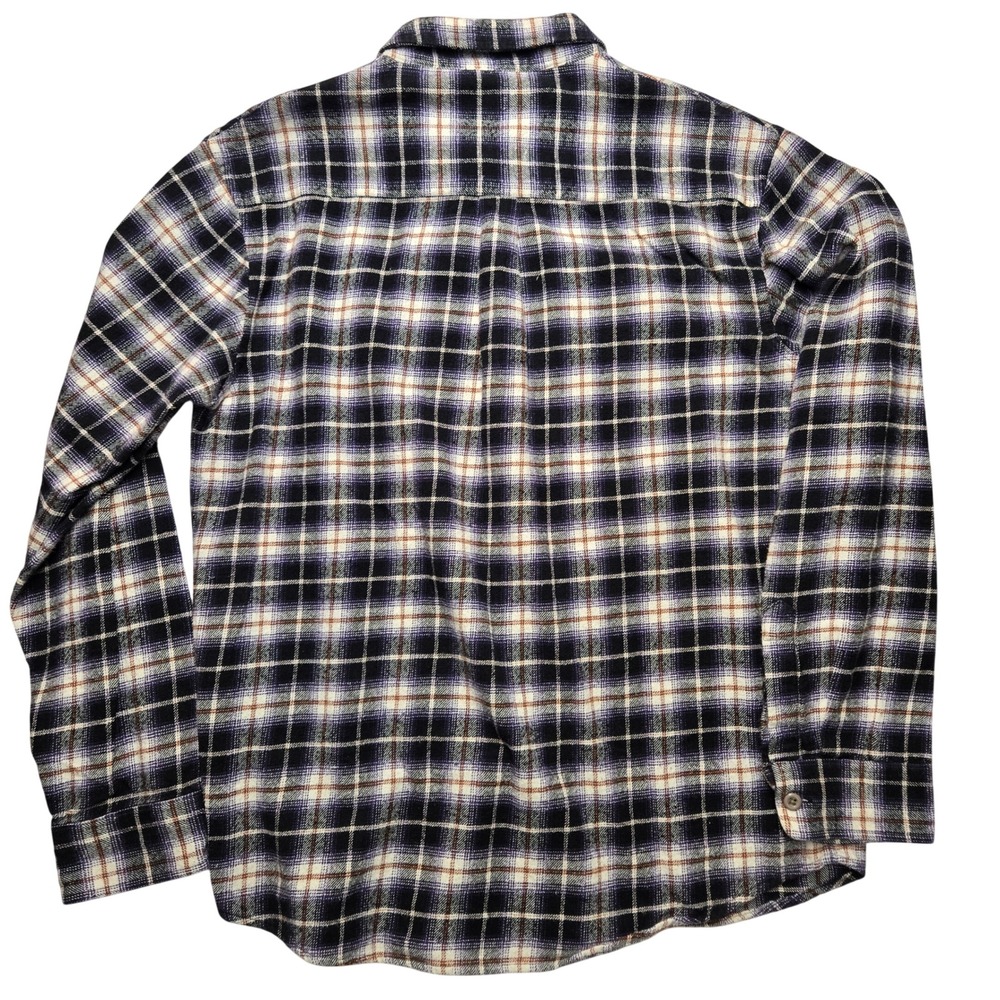Stussy Vintage Mens Large Purple Black Plaid Flannel Button Down Long Sleeve 90s - Picture 2 of 13